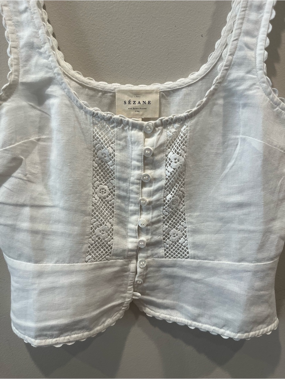 Sezane Lupya Top in Ecru, Size 2 - Picture 3 of 6